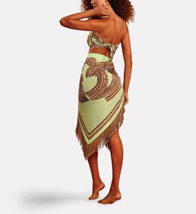 Karla Vivian Rope Pattern Fringed Scarf, Model View