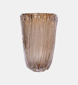 مزهرية كريستال ألبينيا ذهبية متوسطة الحجم