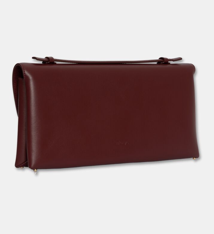 Mlouye Calf Leather Seal Clutch, Burgundy, Packshot View