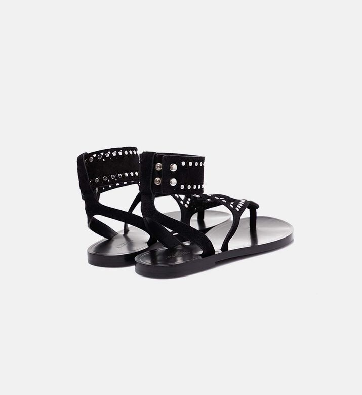 صندل إيديل مسطح جلد مرصع