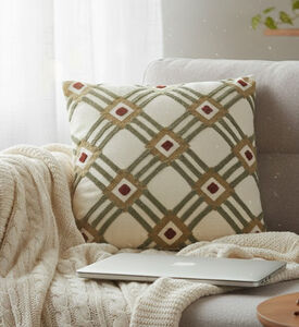 Home Deco and More Norma Cotton Square Cushion, Packshot View