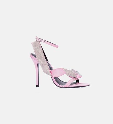 Crystal Embellishment Bow Mid Heels