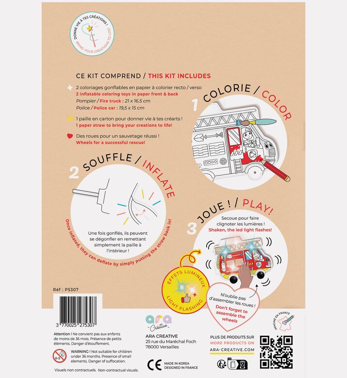 Ara creative Light-up Fire Police Set, Packshot View