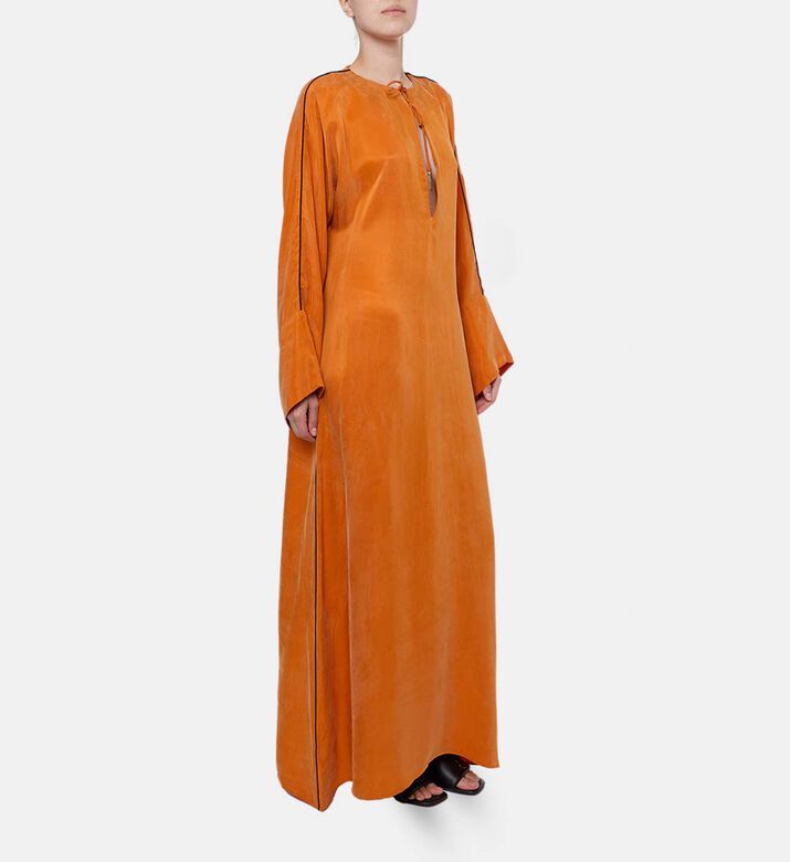 Niluu Tie Closure Long-sleeve Dress, Model View