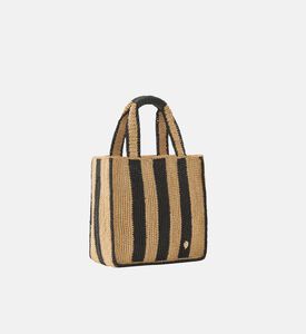 Striped Woven Tote Bag