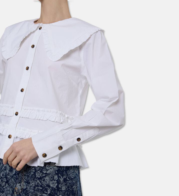 Ganni Shirt, Ivory, 40, Model View