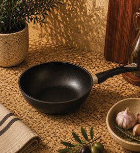 AMT Gastroguss Cast Aluminum Sauteuse Pan, Black, 24-cm, Packshot View