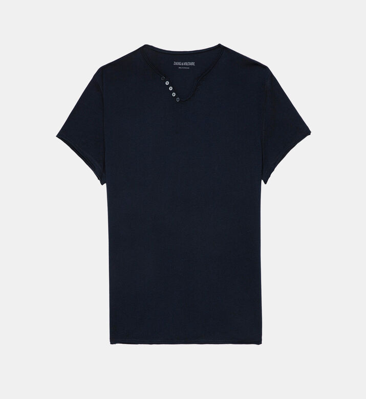 Monastir Photoprint Henley-collar T-shirt