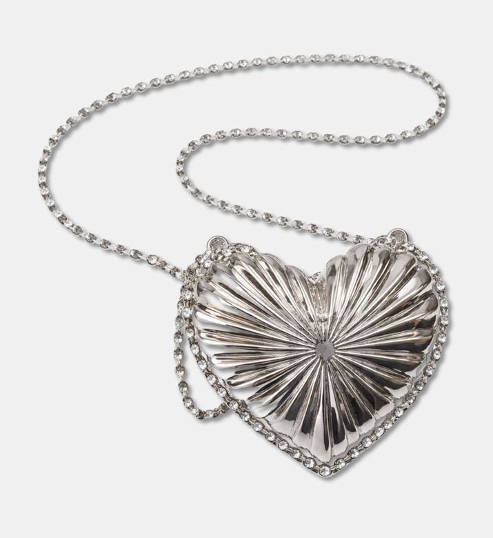 My Little Thieves Metal Raile Heart Bag -silver, Packshot View