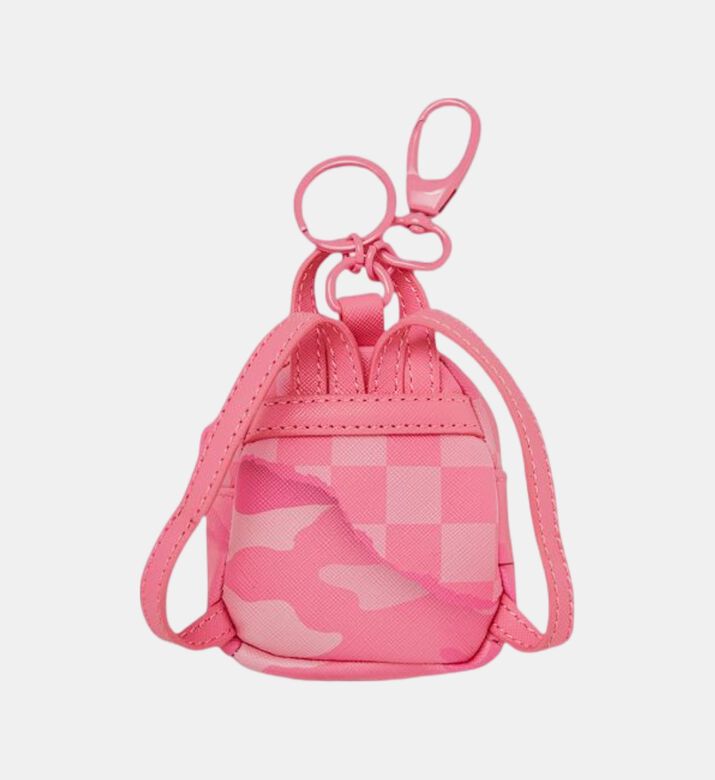 سلسلة مفاتيح بشكل حقيبة ظهر بنمط مربعات