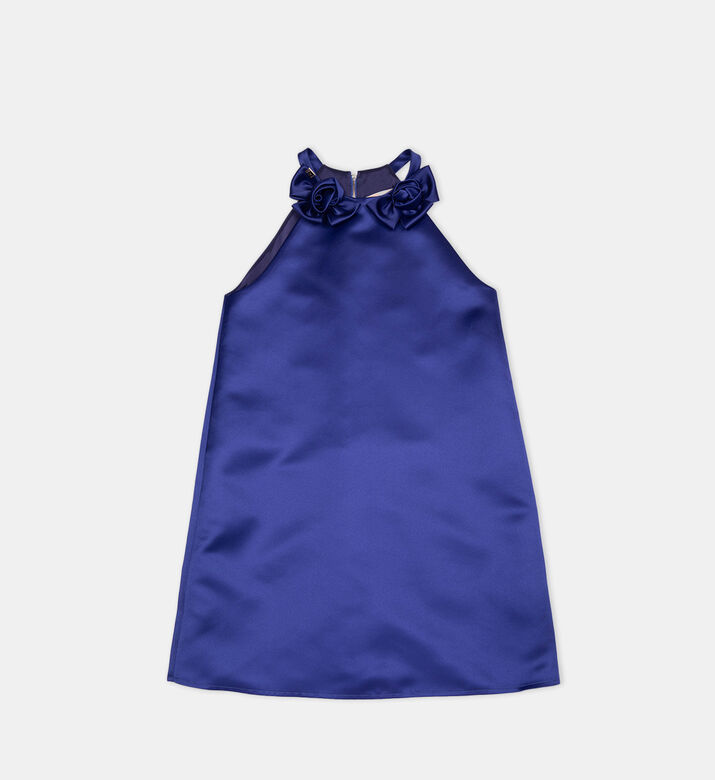 Ruffled Flower Halter Dress