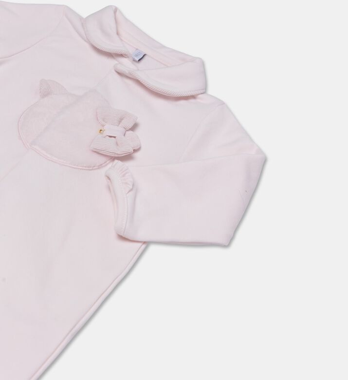 My First Collection Bear-appliqu&eacute; Footed Baby Romper, Pink, 3m, Packshot View
