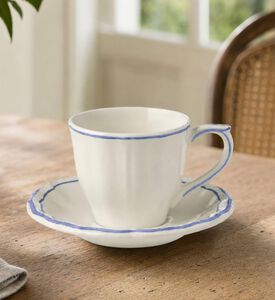 Gien Filet Bleu 2-piece Us Tea Cup Saucer Set, Model View