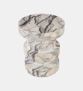 Spindle Concrete Marbled Stool