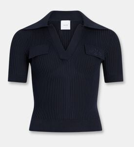 Patou Polo Knit, Blue, L, Packshot View