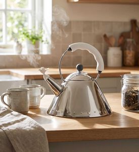 Alessi Bird-shaped Whistle Kettle 22.5 Cm, White, Model View
