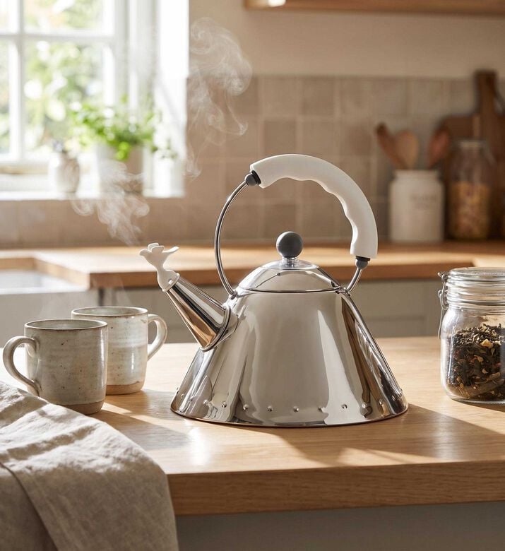 Alessi Bird-shaped Whistle Kettle 22.5 Cm, White, Model View