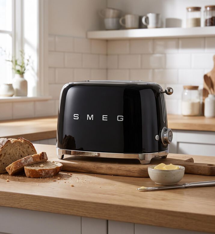 Smeg Long Slot 2-slice Toaster, Black, Model View