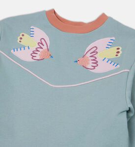 Birds-embroidery Flared Dress