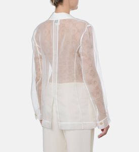 Forte-Forte Silk Organza Blazer-style Jacket, White, S, Model View