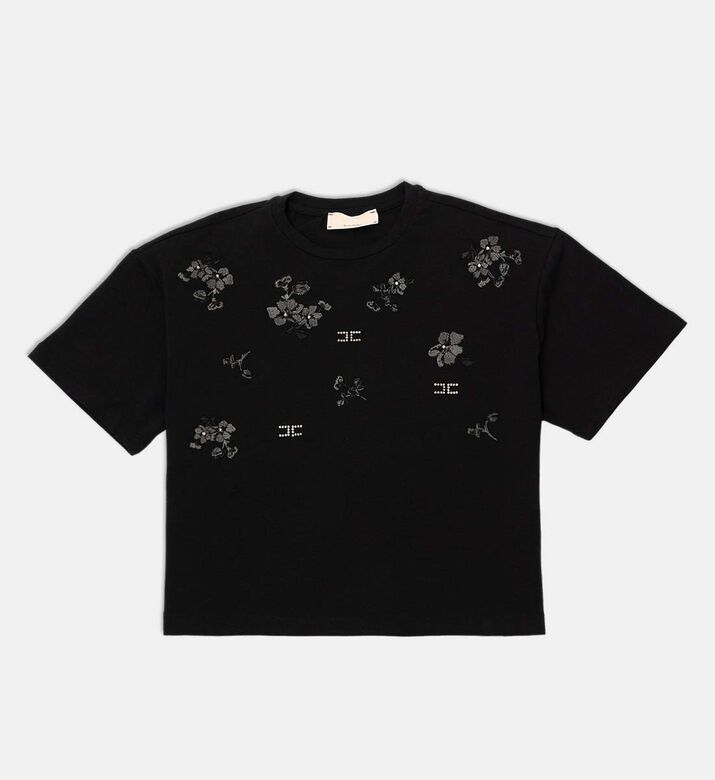Short-sleeve Floral Detail T-shirt