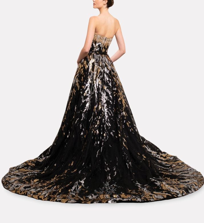 Michael Cinco Long Dress, Model View