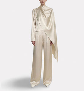 JW PEI Asymmetric Drape High Neck Cape Top, Model View
