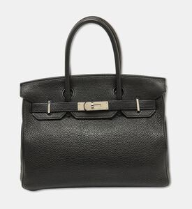 Hermes Preowned Hermes Noir Togo Leather Palladium Finish Birkin 30 Bag, Packshot View