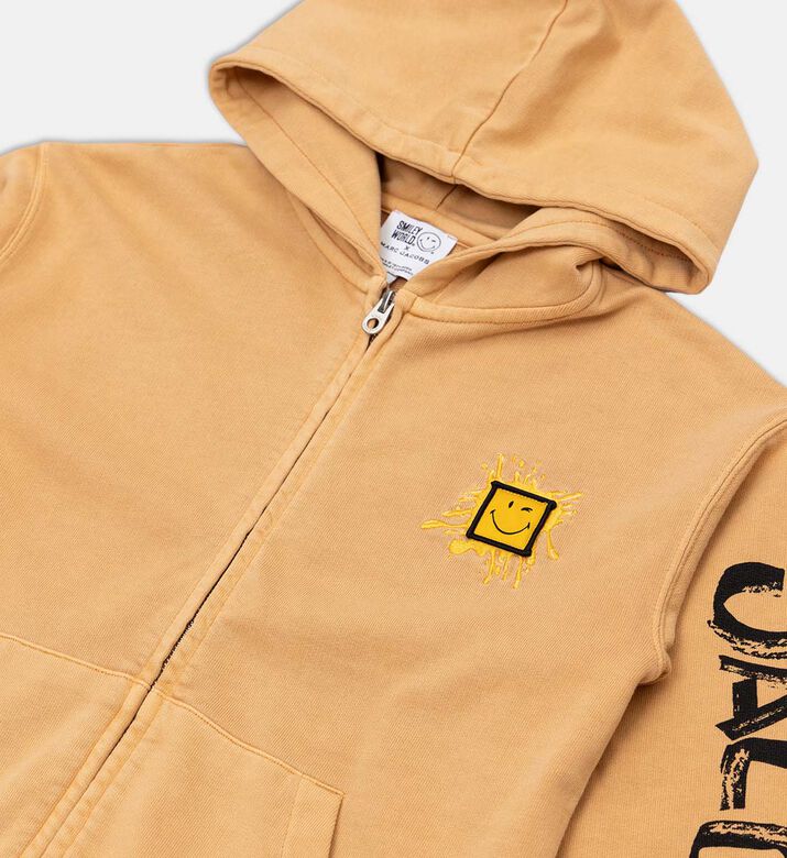 Printed Hooded Organic Cotton Cardigan