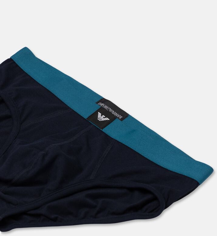 Emporio Armani Elastic Logo Waistband Briefs Set, Black, Xxl, Packshot View