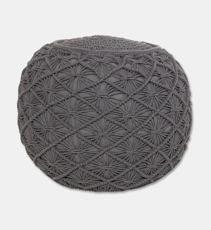 Home Deco and More Fera Natural Cotton Pouf, Packshot View