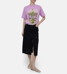 Farm Rio Paris Carousel Printed T-shirt, Model View