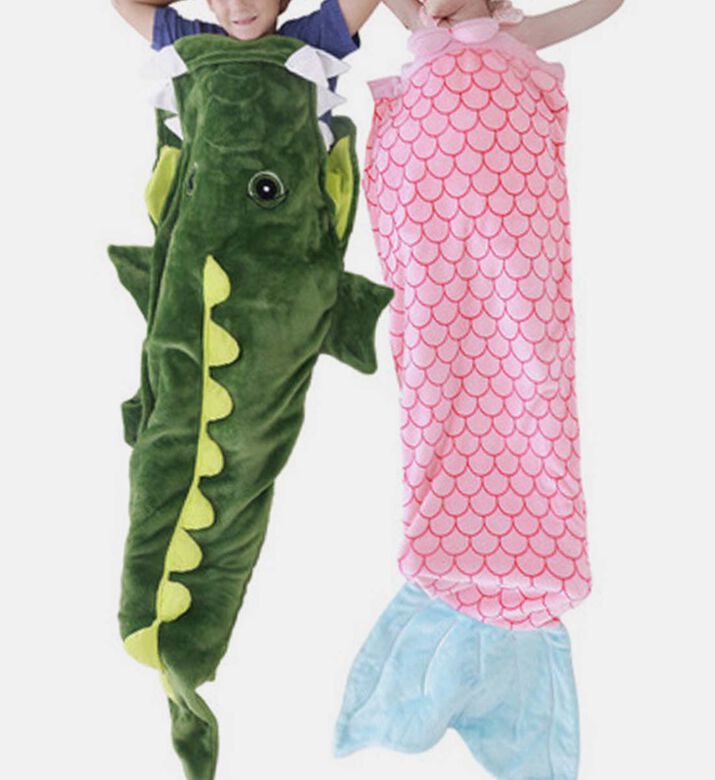 بطانية كيس نوم بشكل تمساح 155 × 50 سم