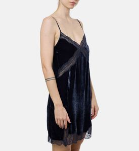 Zadig et Voltaire Velvet Lace-detail V-neck Dress, Model View