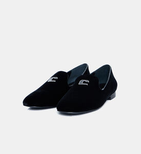 حذاء لوفرز مخملي بكعب مسطح