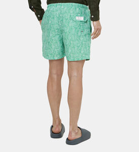 شورت سباحة مطبوع بلون أخضر ضبابي للرجال