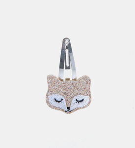 Glittered Fox Hair Clip