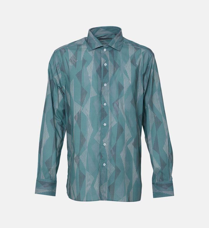 قميص قطن ضيق طويل الأكمام