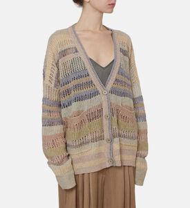 كارديغان محبوك منسوج بألوان متعددة