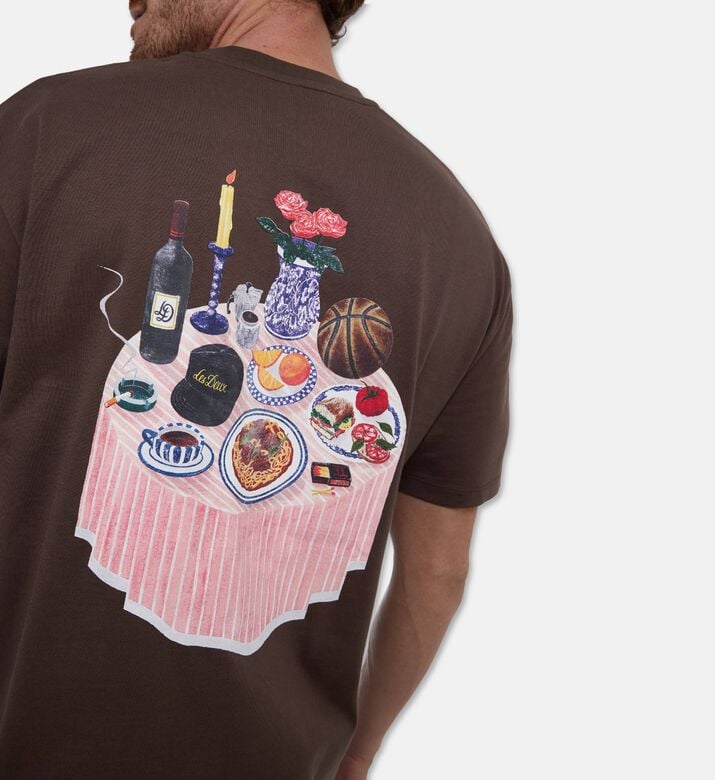 Les Deux Ts Cole Table, Brown, Xl, Model View