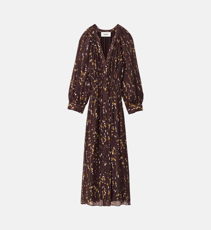 Floral-print V-neck Midi Dress