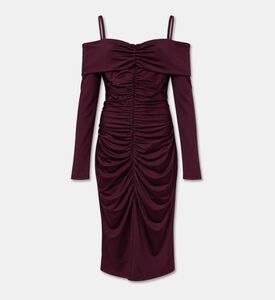 Gaelle Dress Ruched, Red-wine, 46, Packshot View