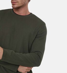 Vince Terrapin Crewneck Long-sleeve Sweater, Green, L, Model View