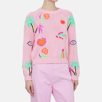 Knit Embroidered Motifs Sweater