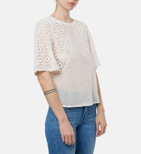 Ba and Sh Wide Short-sleeve Crewneck Top, Model View