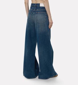 Closed Double-waistband Wide-leg Jeans, Dark-blue, 27, Model View