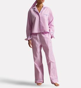 Polo by Ralph Lauren Contrast Piped Long-sleeve Pajama Set, Model View
