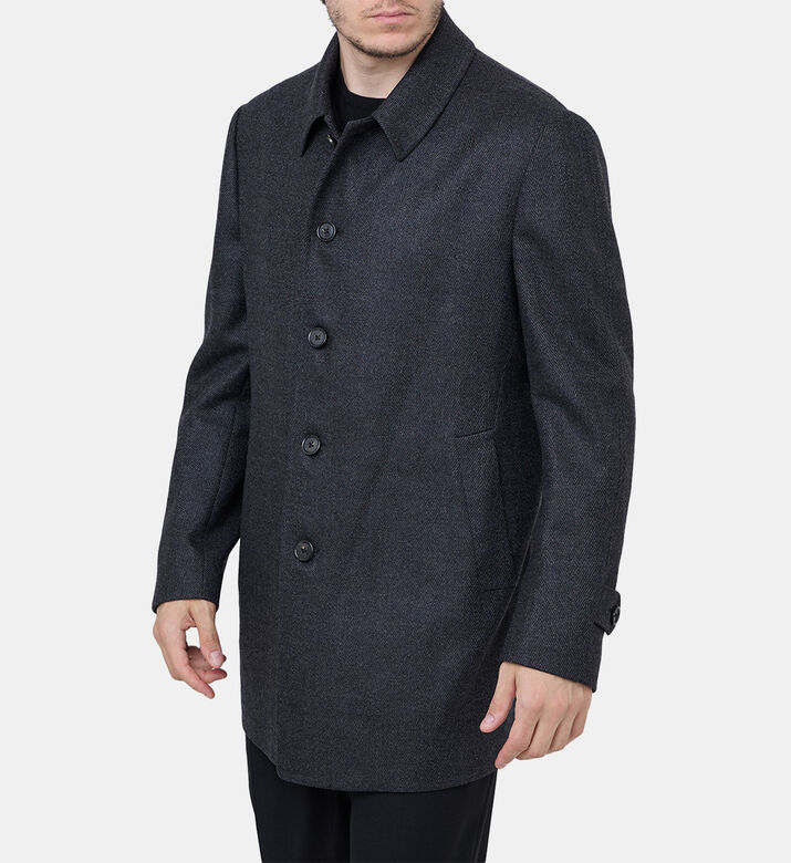 معطف ميدي صوف بصف أزرار