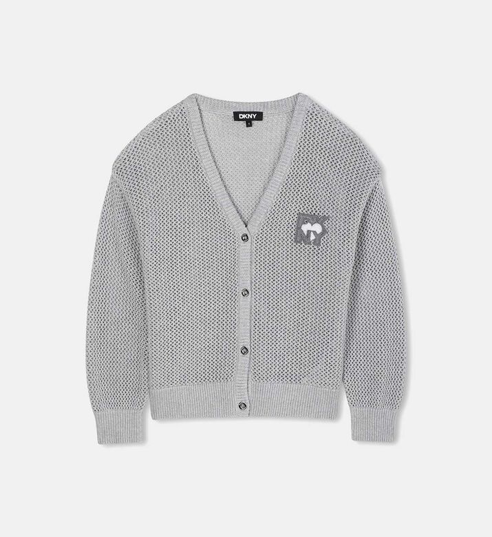 Knit V-neck Long-sleeve Cardigan