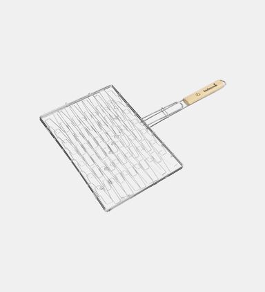Chrome Wooden Handle Elastic Grill